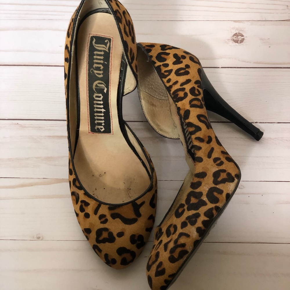 Juicy Couture pony hair Cheetah print heels